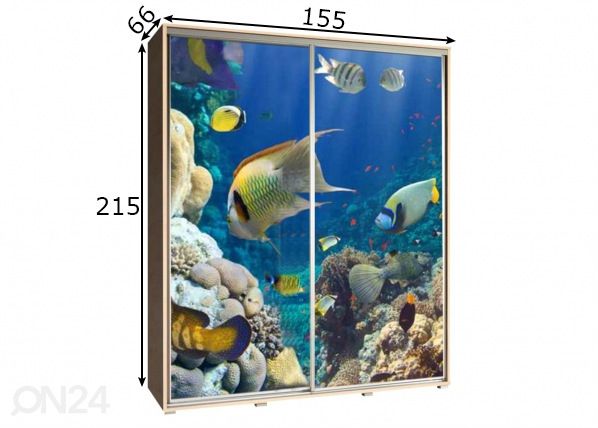 Шкаф-купе Penelopa 155 cm с графикой размеры