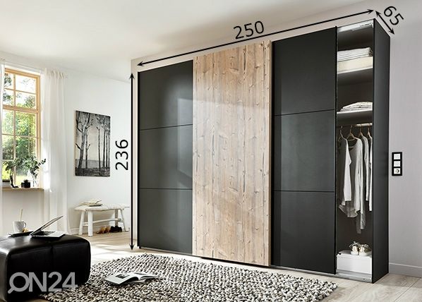 Шкаф-купе Portfield h236x250 cm размеры