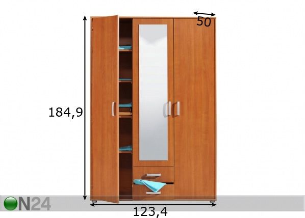 Шкаф платяной с зеркалом Smart размеры