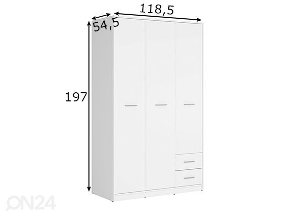 Шкаф платяной 118,5 cm размеры