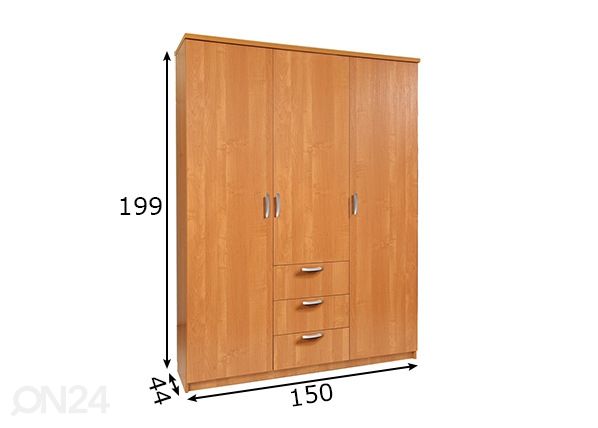Шкаф платяной 150x44 cm размеры