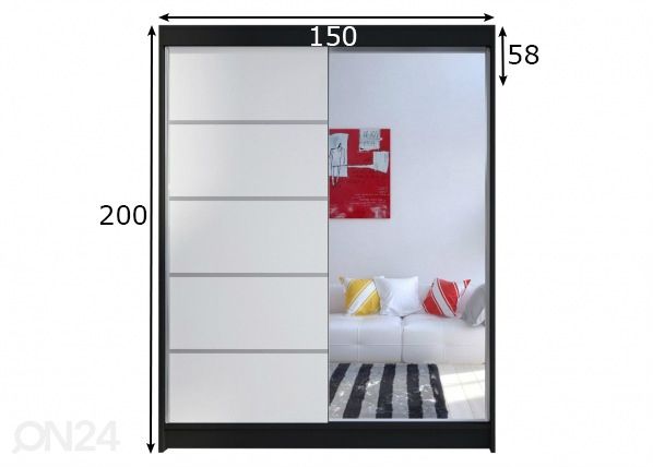 Шкаф платяной 3 + LED размеры