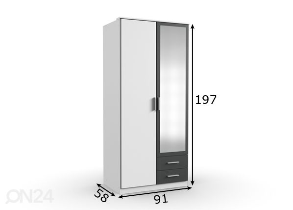Шкаф платяной 91 cm Rocco2 размеры