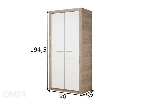 Шкаф платяной Astor размеры