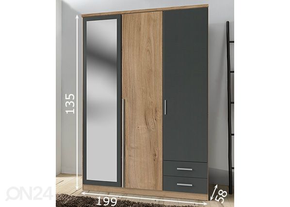Шкаф платяной Eifel 135 cm размеры