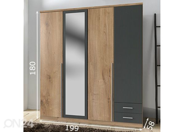 Шкаф платяной Eifel 180 cm размеры