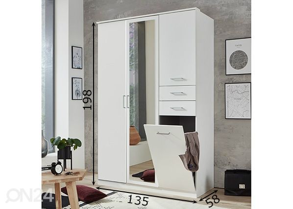 Шкаф платяной Frankfurt 135 cm размеры