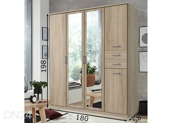 Шкаф платяной Frankfurt 180 cm размеры