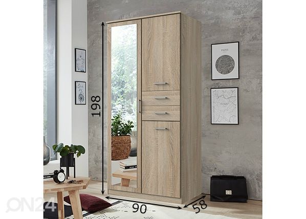Шкаф платяной Frankfurt 90 cm размеры