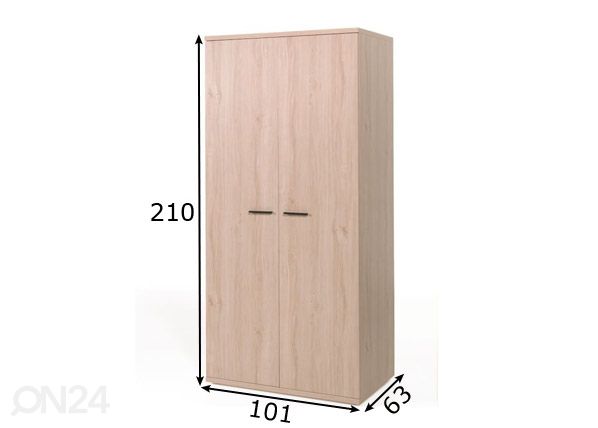 Шкаф платяной Hanna 100 cm размеры