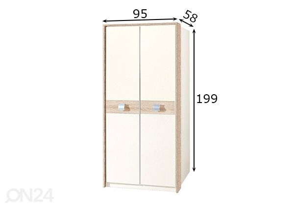 Шкаф платяной Jalta 95 cm размеры