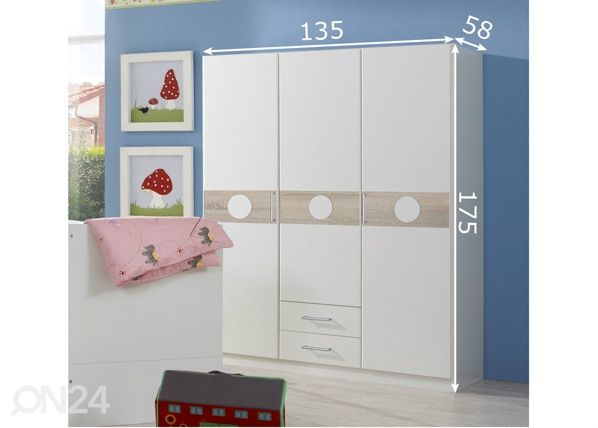 Шкаф платяной Kimba 135 cm размеры
