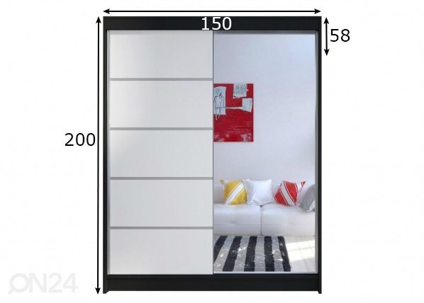 Шкаф платяной + LED размеры