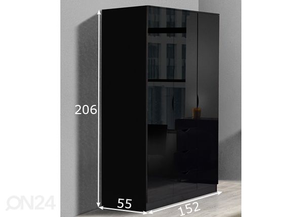 Шкаф платяной Letty black размеры