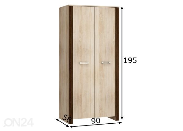 Шкаф платяной Midleton 90 cm размеры