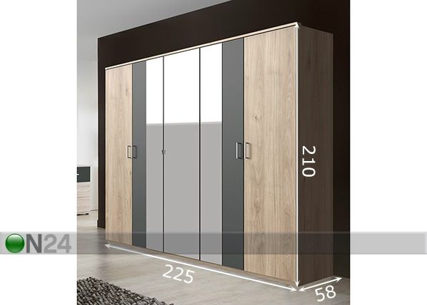 Шкаф платяной Neapel 225 cm размеры