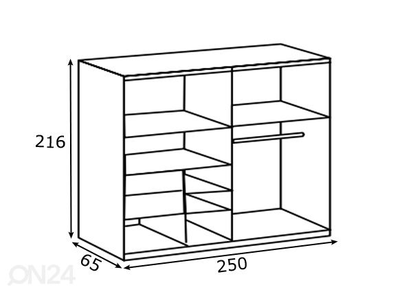 Шкаф платяной Palermo 250 cm размеры