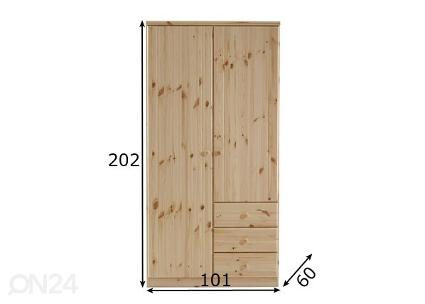 Шкаф платяной Ribe 106 размеры