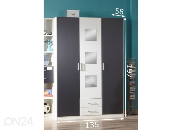 Шкаф платяной Rocco 135 cm размеры