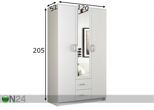 Шкаф платяной Romana 120 cm размеры