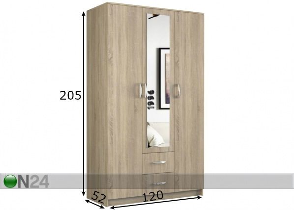 Шкаф платяной Romana 120 cm размеры
