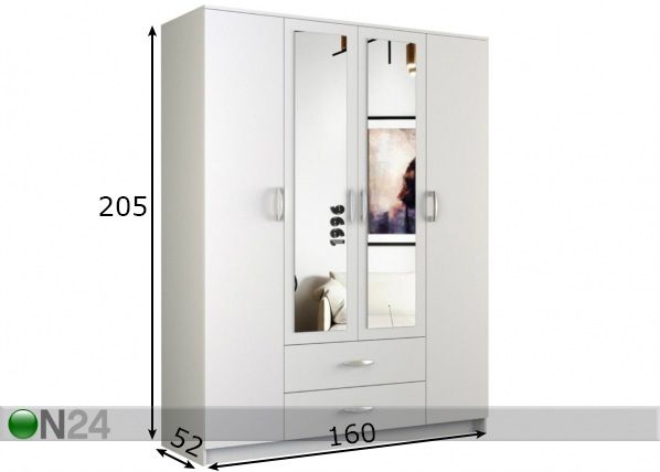 Шкаф платяной Romana 160 cm размеры