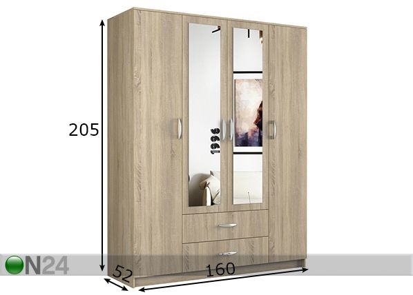 Шкаф платяной Romana 160 cm размеры