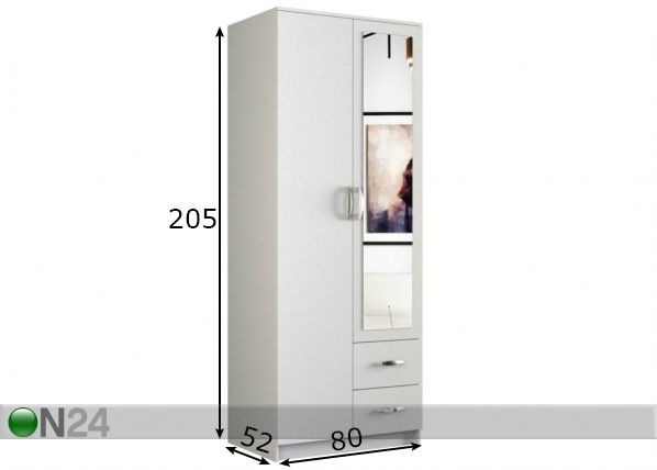 Шкаф платяной Romana 80 cm размеры