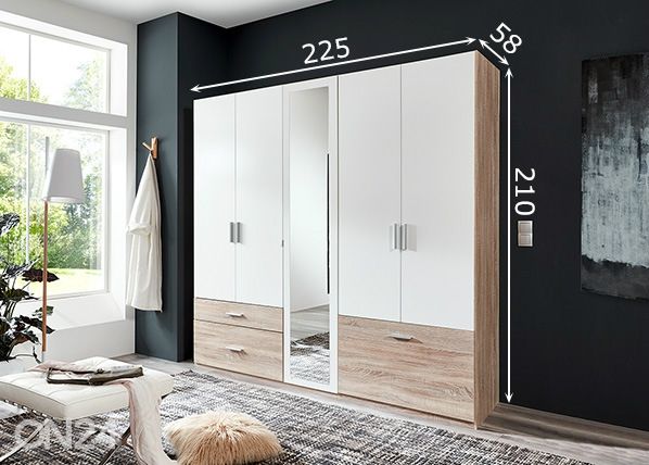Шкаф платяной Venlo 225 cm размеры