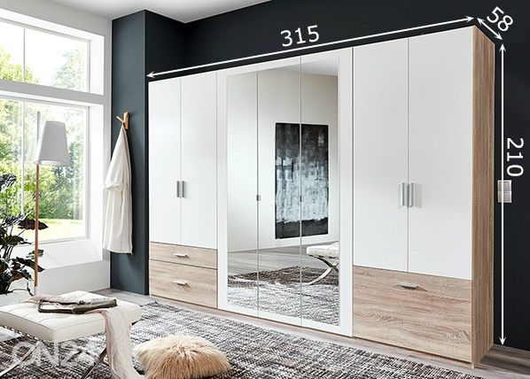 Шкаф платяной Venlo 315 cm размеры
