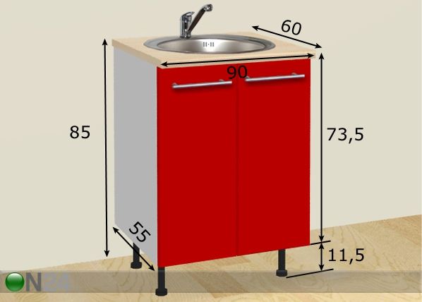 Шкаф под раковину 90 cm размеры