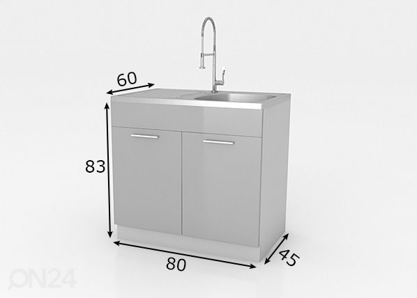 Шкаф под раковину Reggio 80 cm размеры