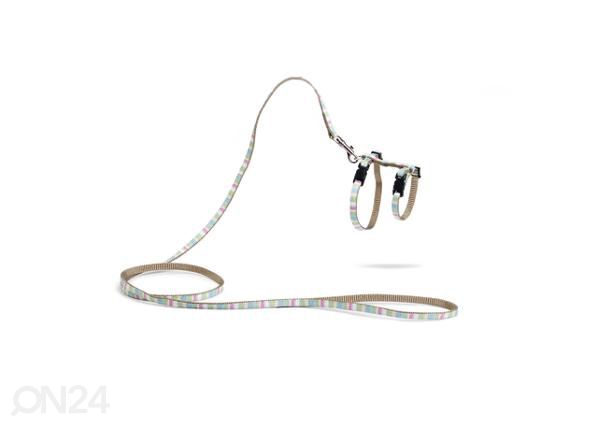Шлейка для котенка joy 15-33x8 + 120 см, зеленая