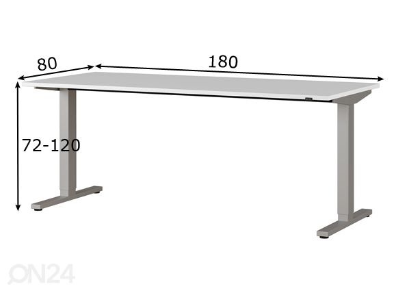 Электрически регулируемый рабочий стол Agenda 180 cm размеры