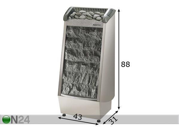 Электрокаменка Narvi Rocky Electron 6 kW размеры