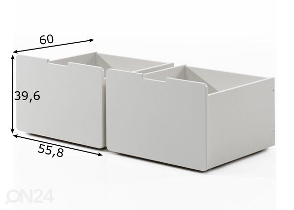 Ящики кроватные Pino 2 шт, белый размеры