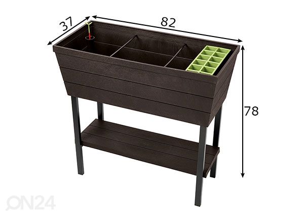 Ящик для растений Keter Urban Bloomer 82x37x78 см, коричневый размеры