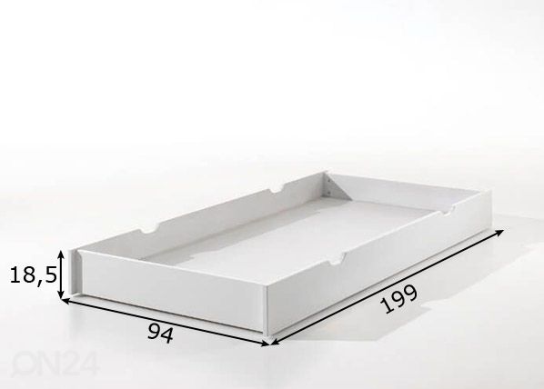 Ящик кроватный / дополнительная кровать Erik размеры