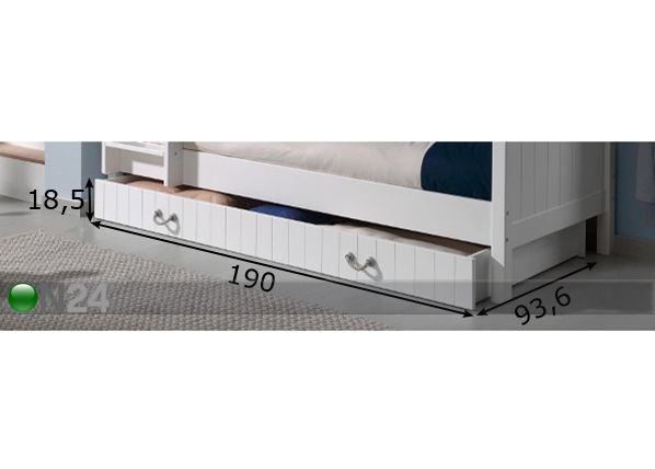 Ящик кроватный / дополнительная кровать Lewis 90x190 cm размеры