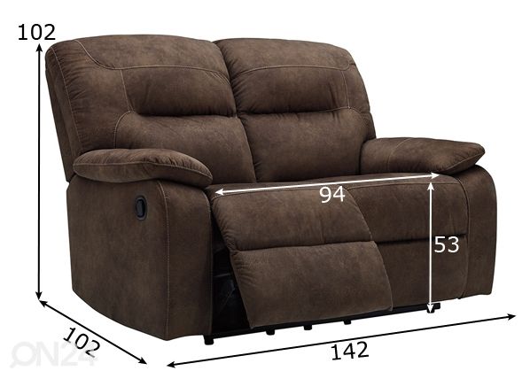 2-местный диван recliner размеры