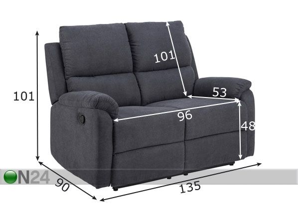 2-местный диван recliner Sabia размеры