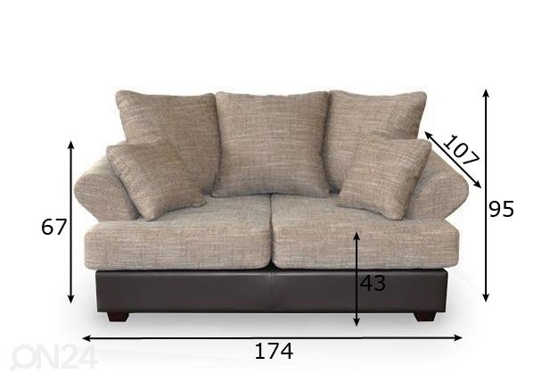 2-местный диван Roco размеры
