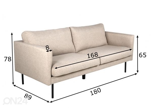 2-местный диван Zoom размеры