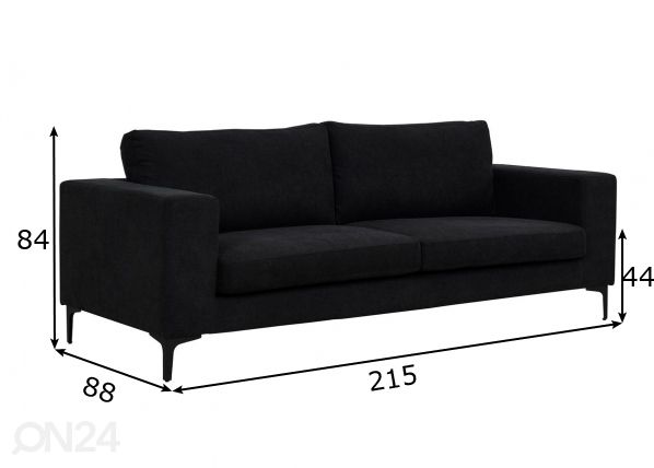3-местный диван Bolero размеры