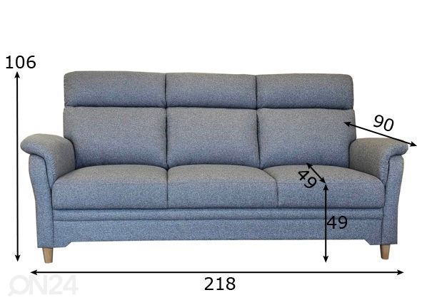 3-местный диван Boss размеры