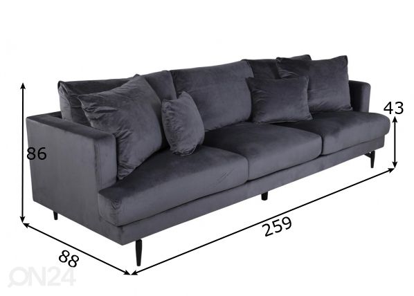 3-местный диван Sofia размеры