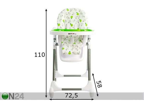 Britton® стул для кормления Yuki Green размеры