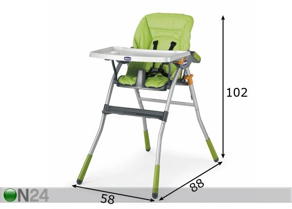 Chicco Jazzy стульчик для кормления Green размеры