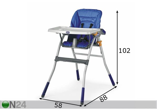 Chicco Jazzy стульчик для кормления Light Blue размеры