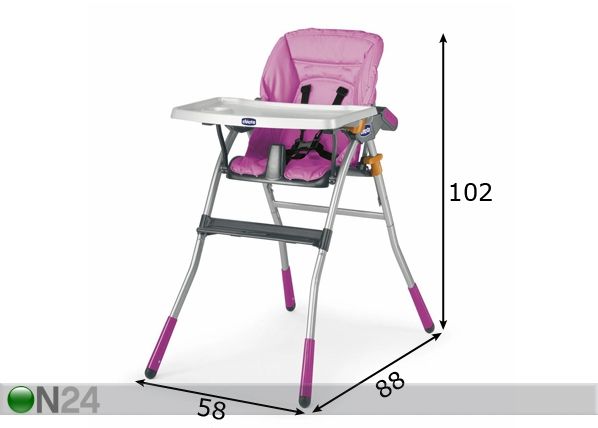 Chicco Jazzy стульчик для кормления Pink размеры